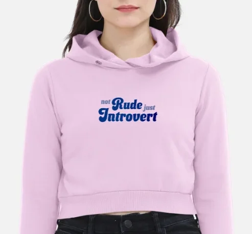 Women | Cropped Hoodie | Not Rude Just Introvert