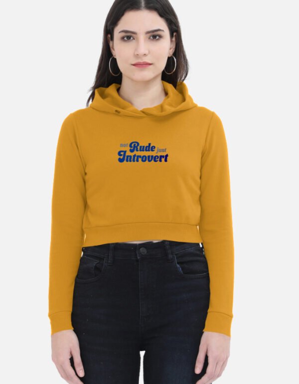 Women | Cropped Hoodie | Not Rude Just Introvert