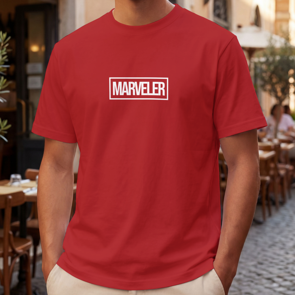 AURAON Marveler red crew t-shirt