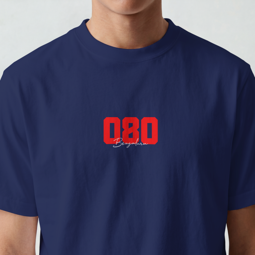 AURAON 080 Bengaluru royal blue crew t-shirt