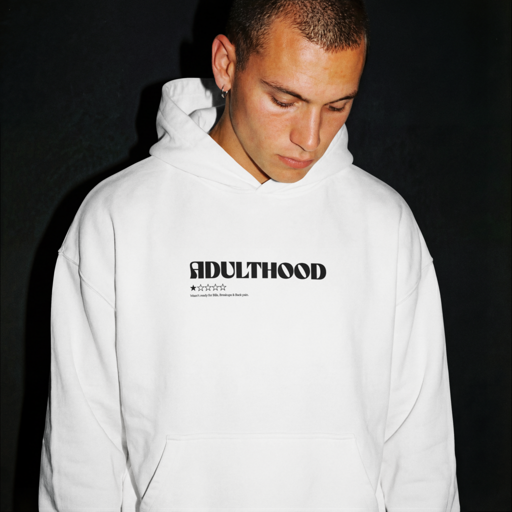 AURAON Adulthood white unisex hoodie