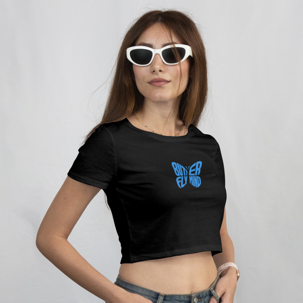 AURAON Butterfly Mind black crop top