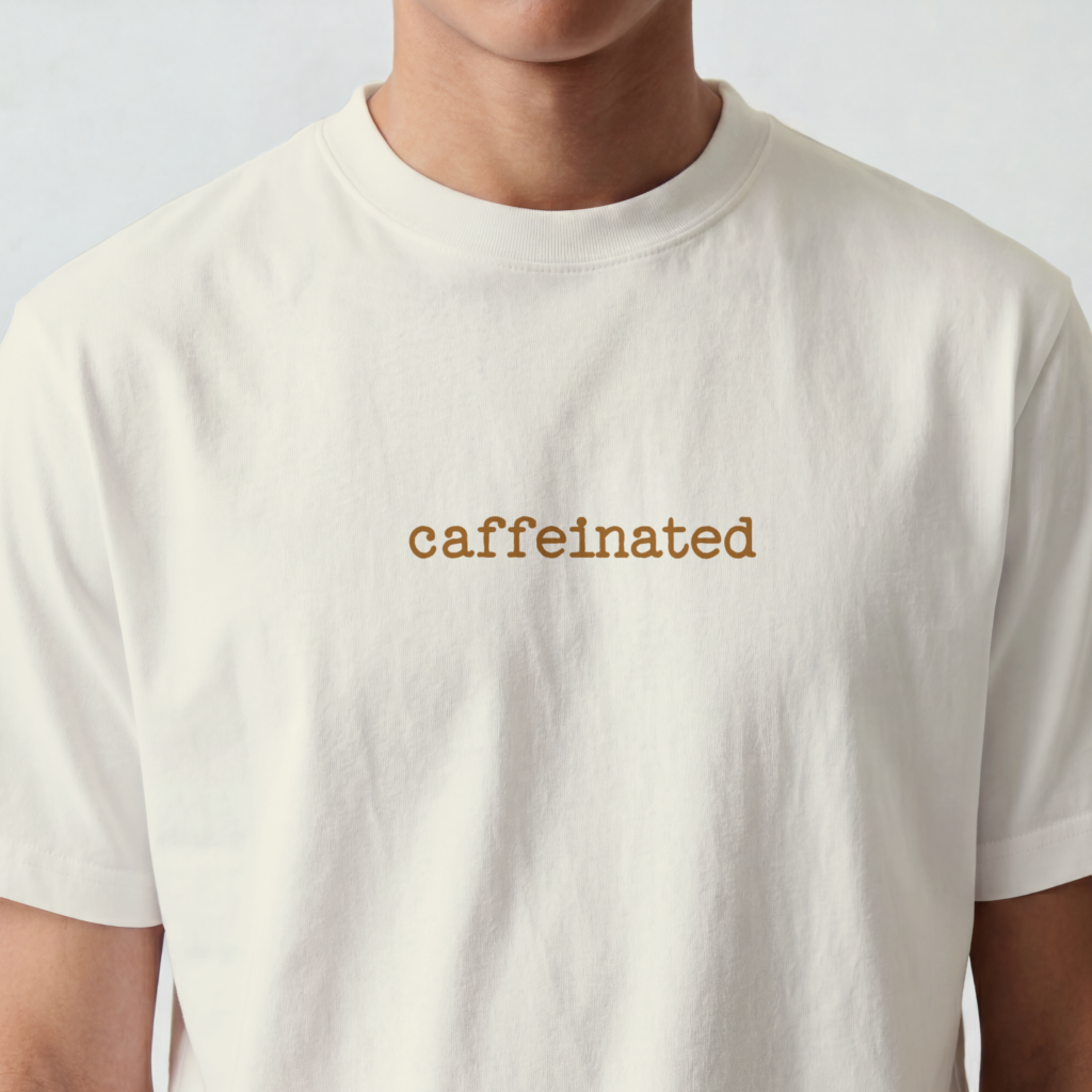 AURAON Caffeinated off-white crew t-shirt