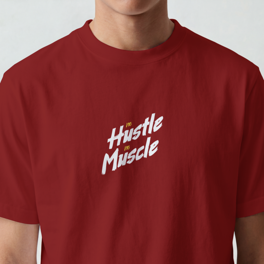 No Hustle No Muscle Men Cotton Stretch TShirt