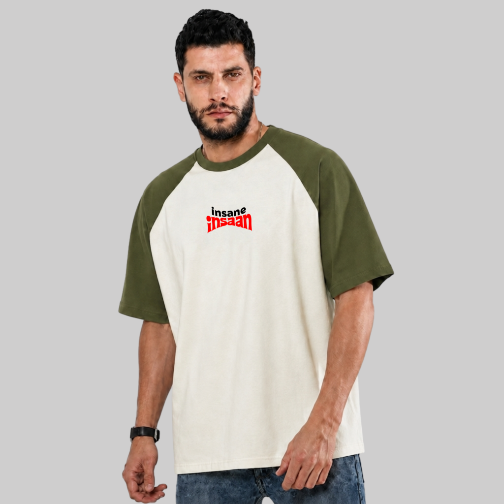 AURAON Insane Insaan men oversized raglan t-shirt