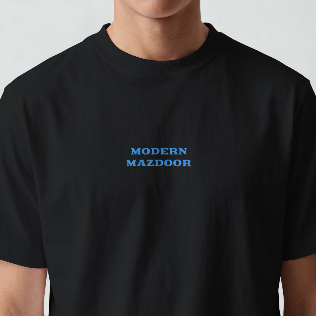 AURAON Modern Mazdoor black oversized t-shirt