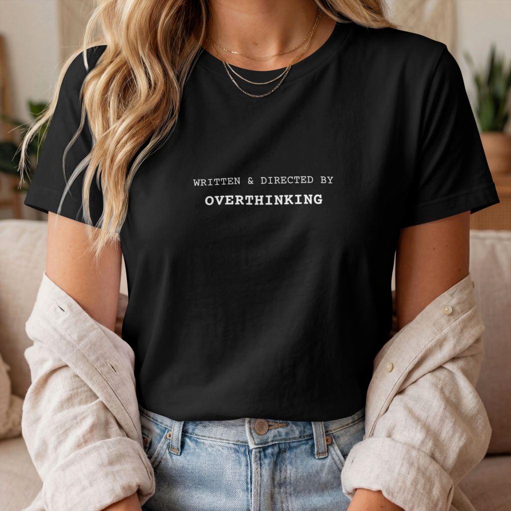Overthinking (White) Women Cotton Stretch TShirt