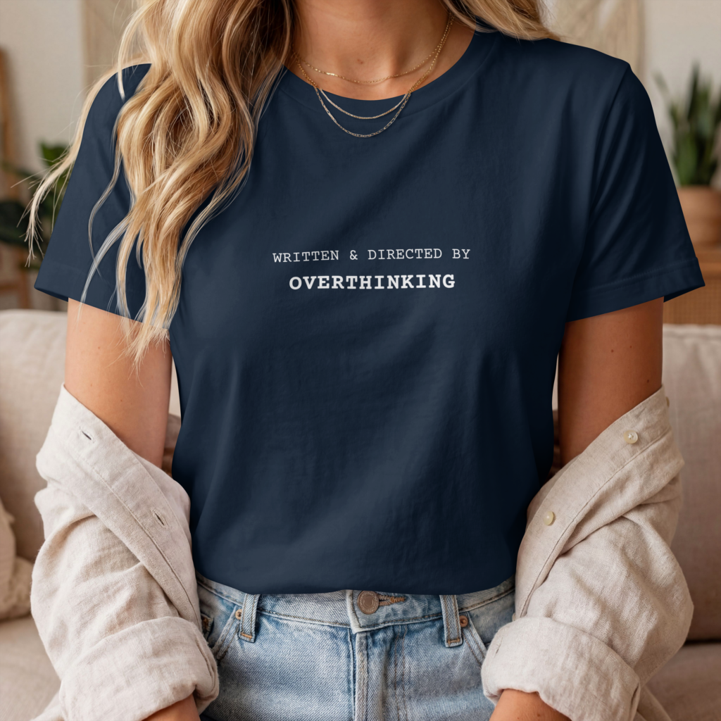 Overthinking (White) Women Cotton Stretch TShirt