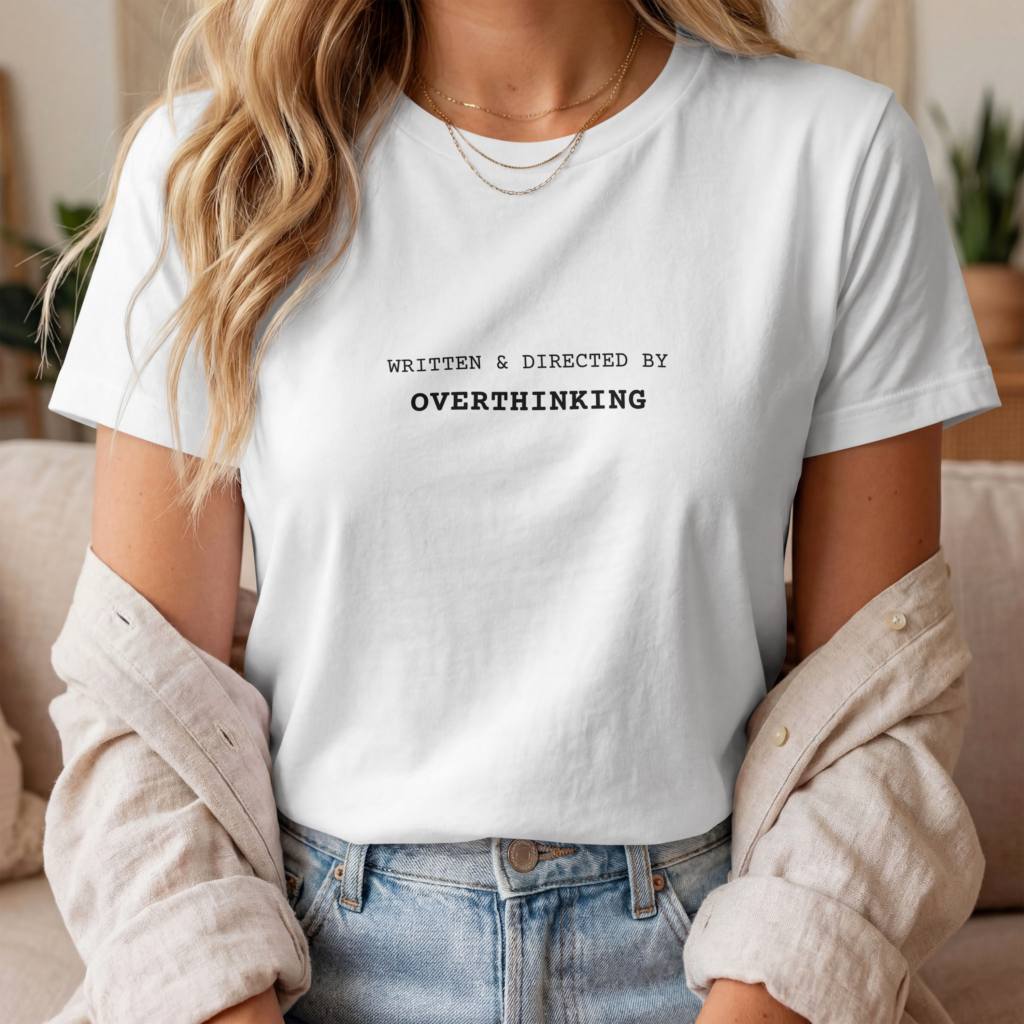 Overthinking (Black) Women Cotton Stretch TShirt