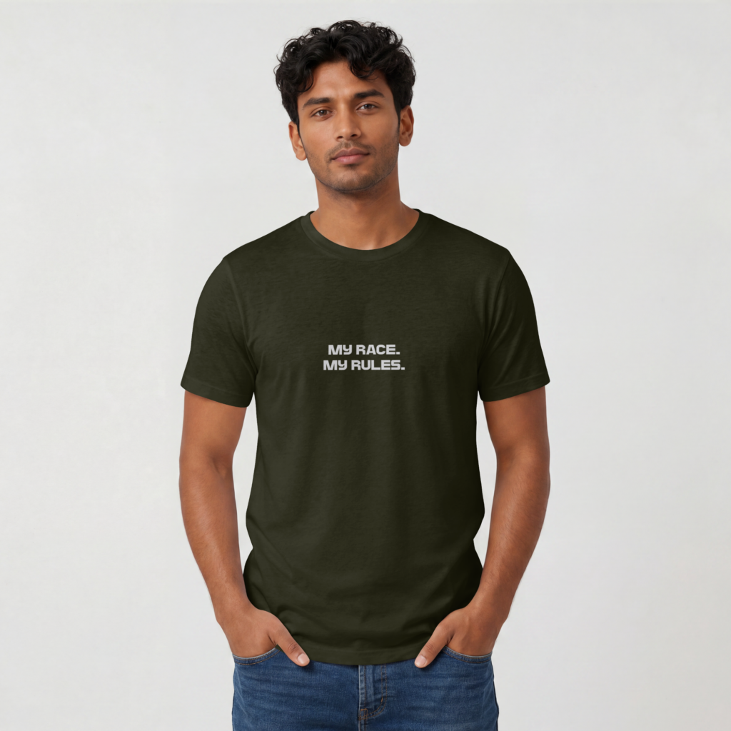 AURAON My Race My Rules men classic crew t-shirt