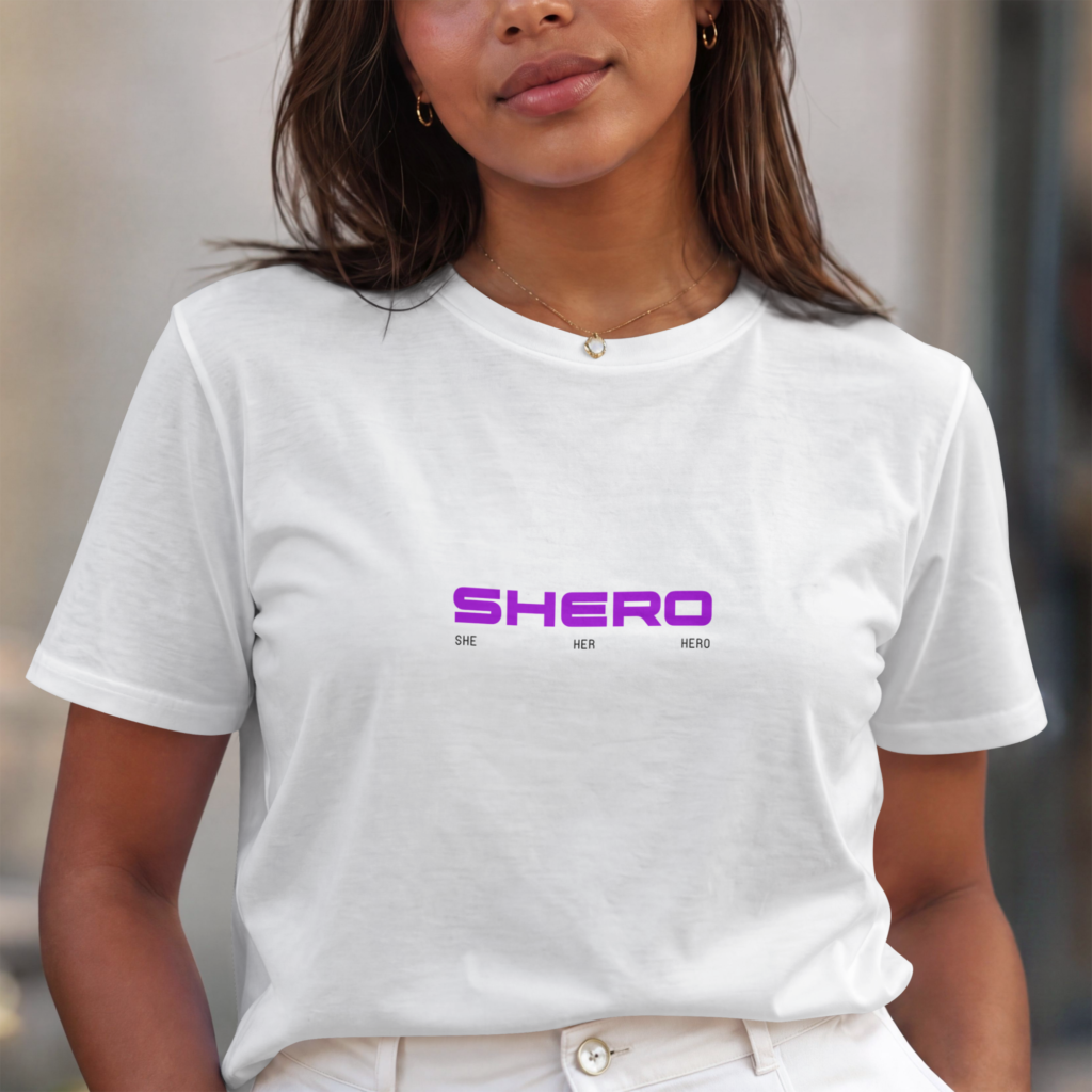 AURAON Shero She Her Hero women cotton stretch t-shirt
