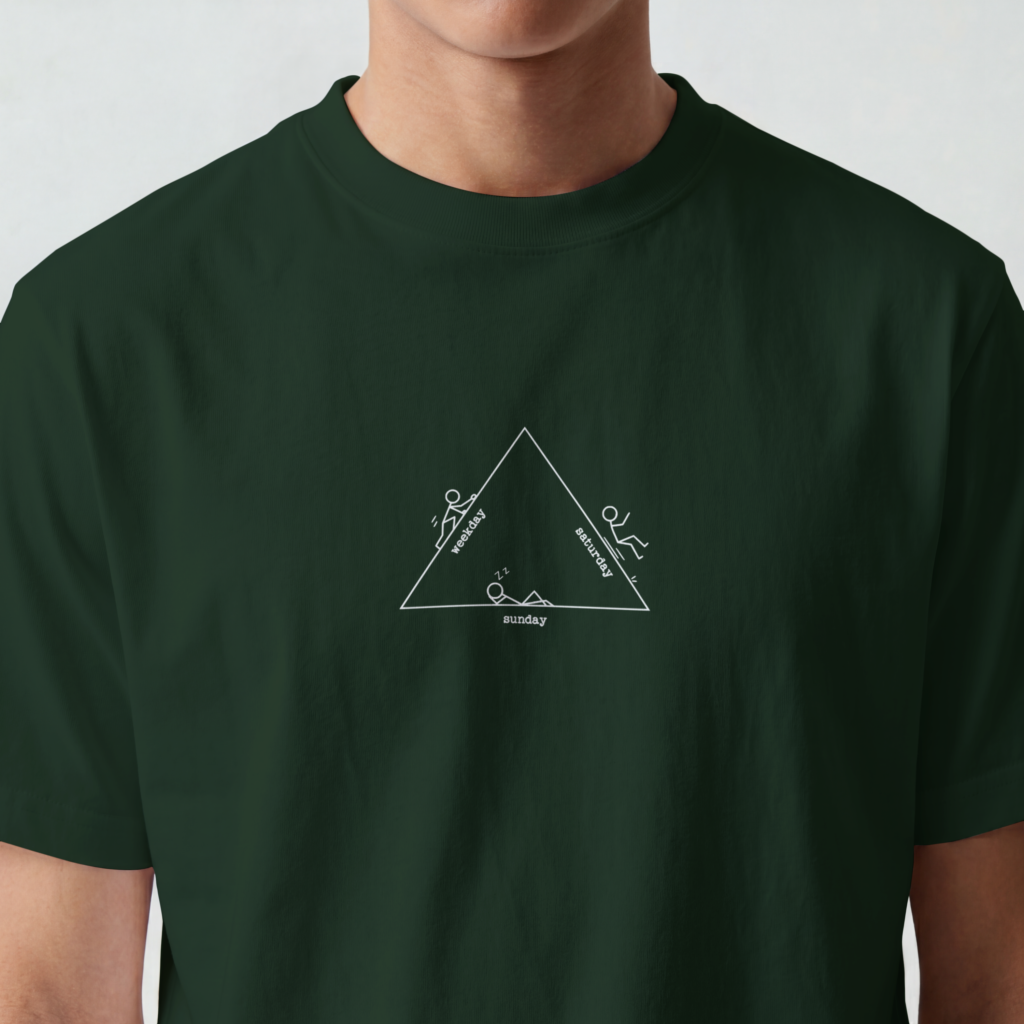 AURAON Triangle of Hustle bottle green crew t-shirt
